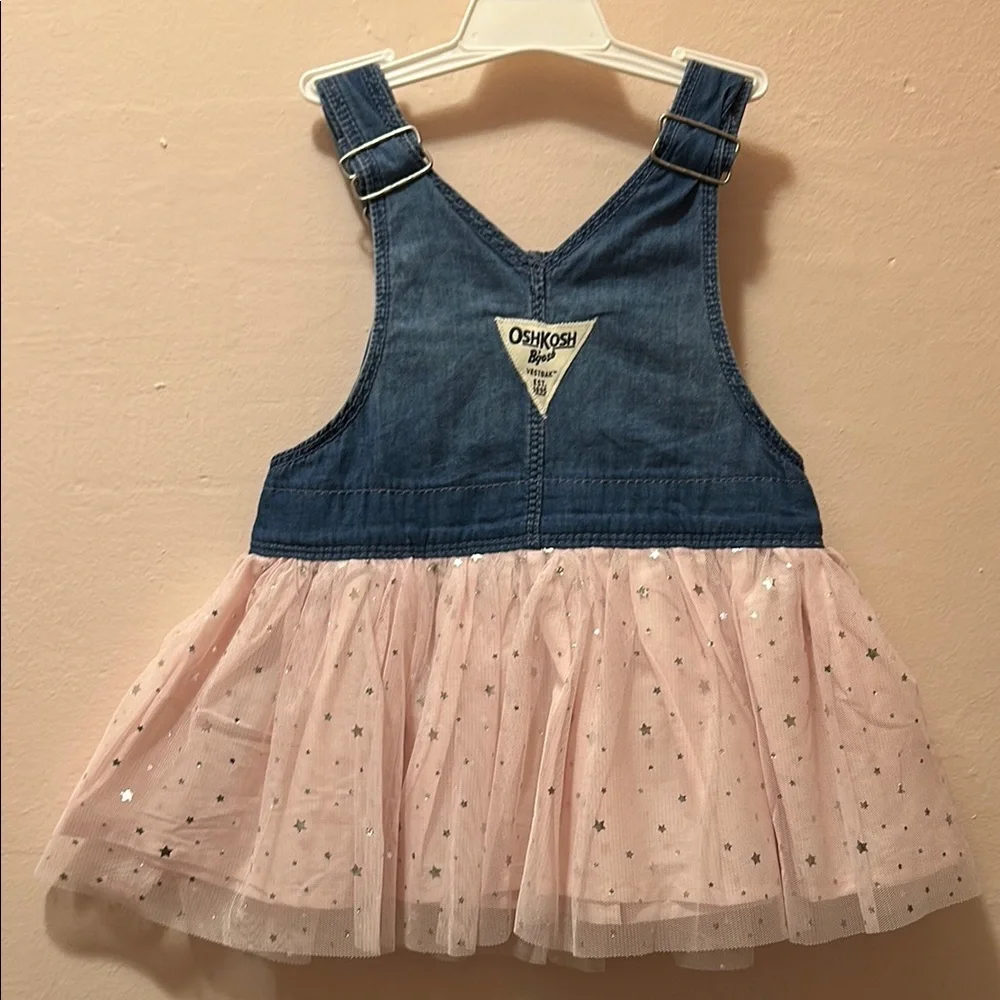 OshKosh B'gosh Blue Denim Dress with Pink Starry Tulle